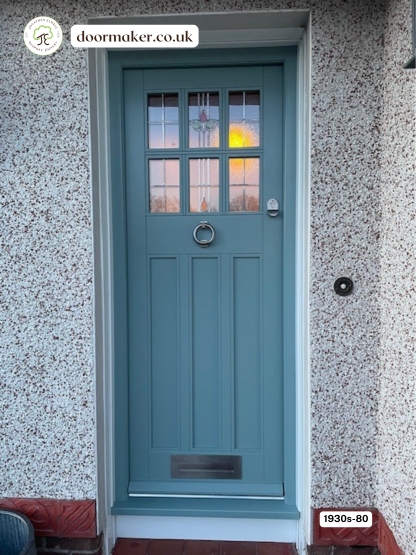 1930s style front door oval room blue
